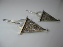 geometric triangle silver dangle earrings photo #2