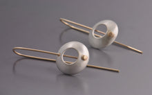 bullseye earrings in sterling silver and 14k gold photo #2