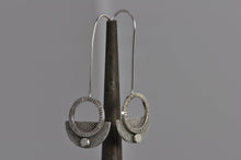 modern textured sterling silver earrings with circle design