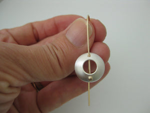 bullseye earrings in sterling silver and 14k gold photo #3